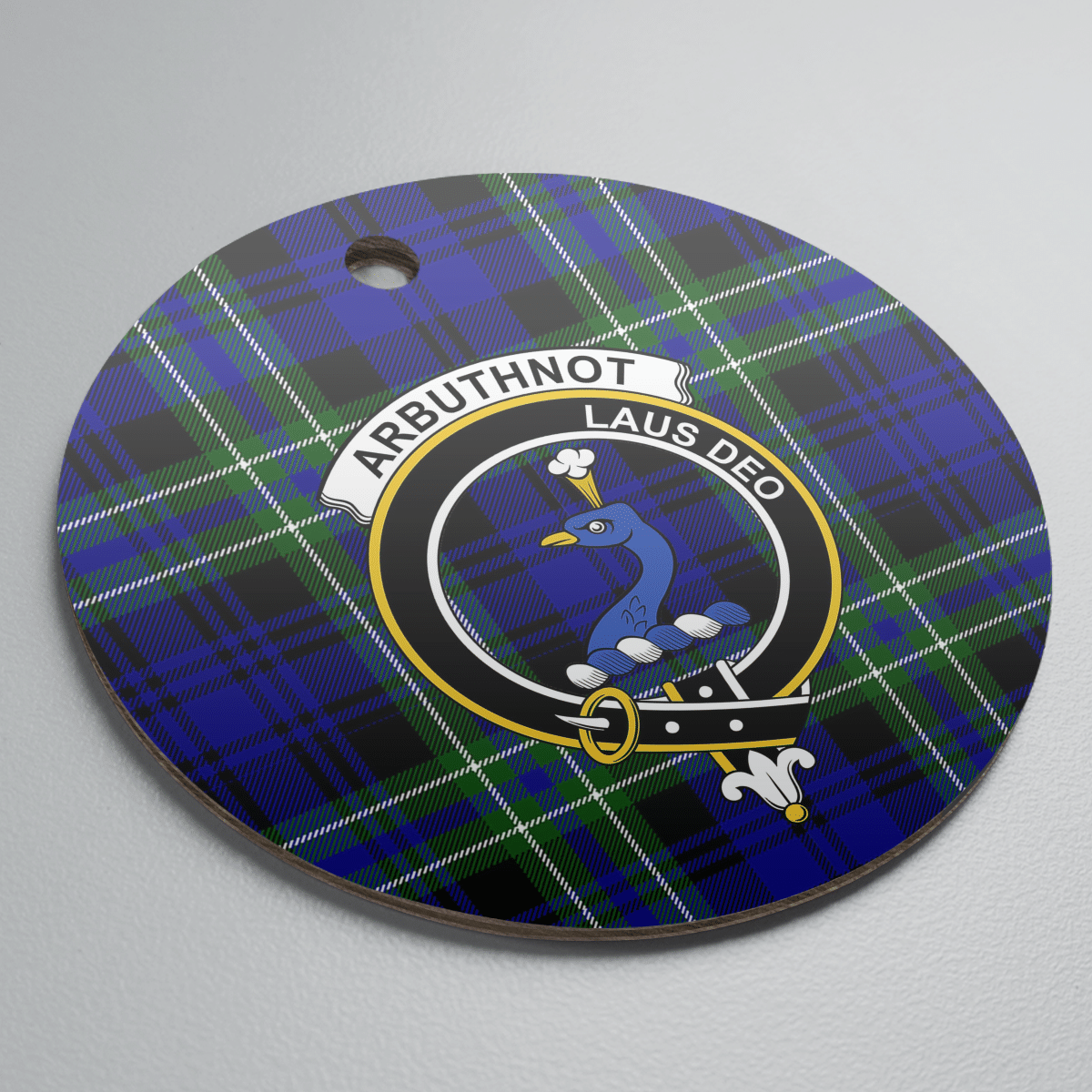 Clan Arbuthnot Modern Tartan Crest Round Ceramic Ornament FL31 Arbuthnot Modern Tartan Tartan Christmas   