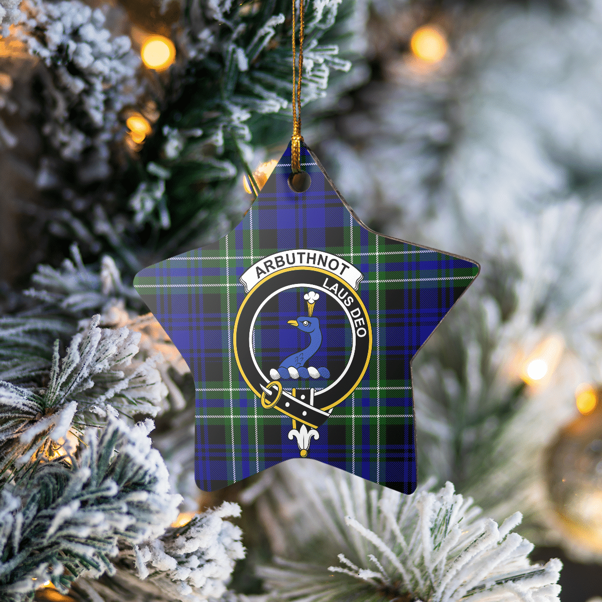 Clan Arbuthnot Modern Tartan Crest Star Ceramic Ornament JY60 Arbuthnot Modern Tartan Tartan Christmas   