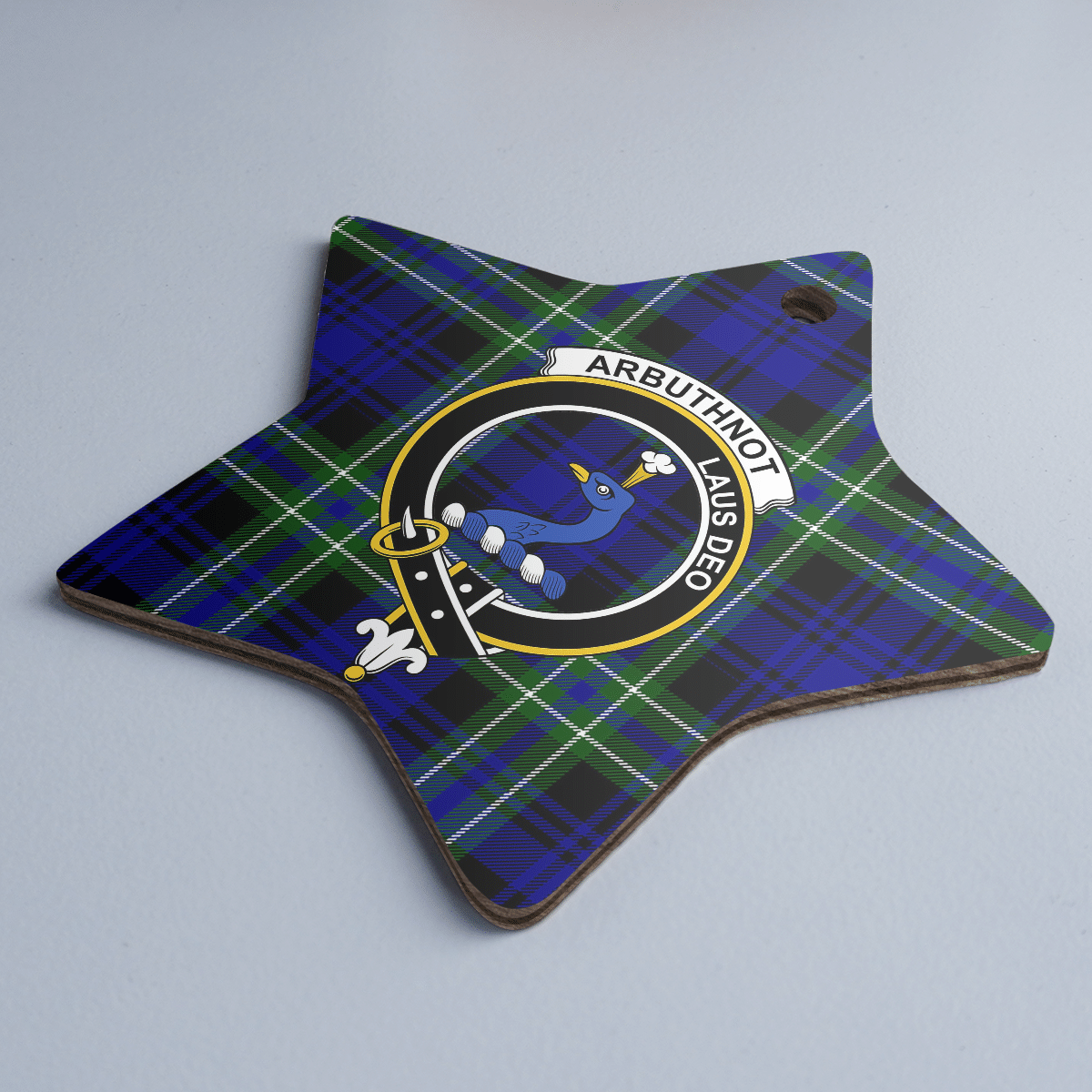 Clan Arbuthnot Modern Tartan Crest Star Ceramic Ornament JY60 Arbuthnot Modern Tartan Tartan Christmas   