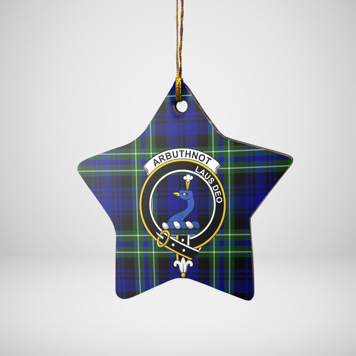 Clan Arbuthnot Modern Tartan Crest Star Ceramic Ornament JY60 Arbuthnot Modern Tartan Tartan Christmas   