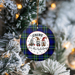 Clan Arbuthnot Modern Tartan Gnome Round Ceramic Ornament HY46 Arbuthnot Modern Tartan Tartan Christmas   