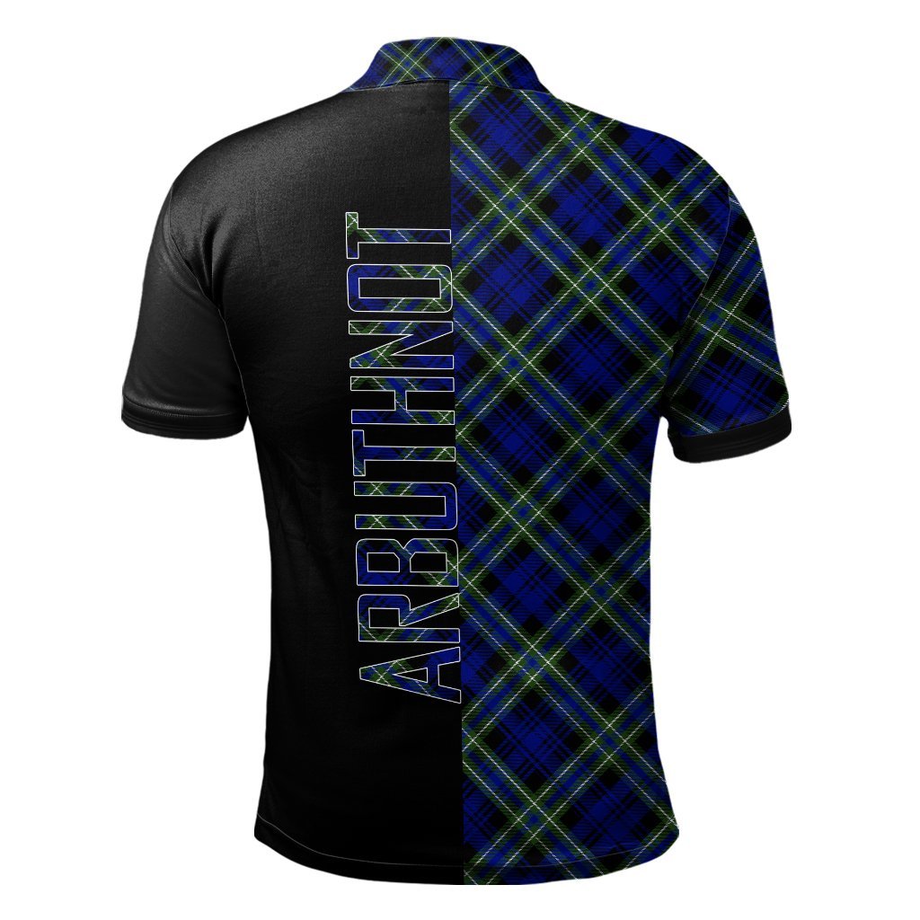 Clan Arbuthnot Modern Tartan Polo Shirt Half of Me - Cross Style WD67 Arbuthnot Modern Tartan Tartan Polo   