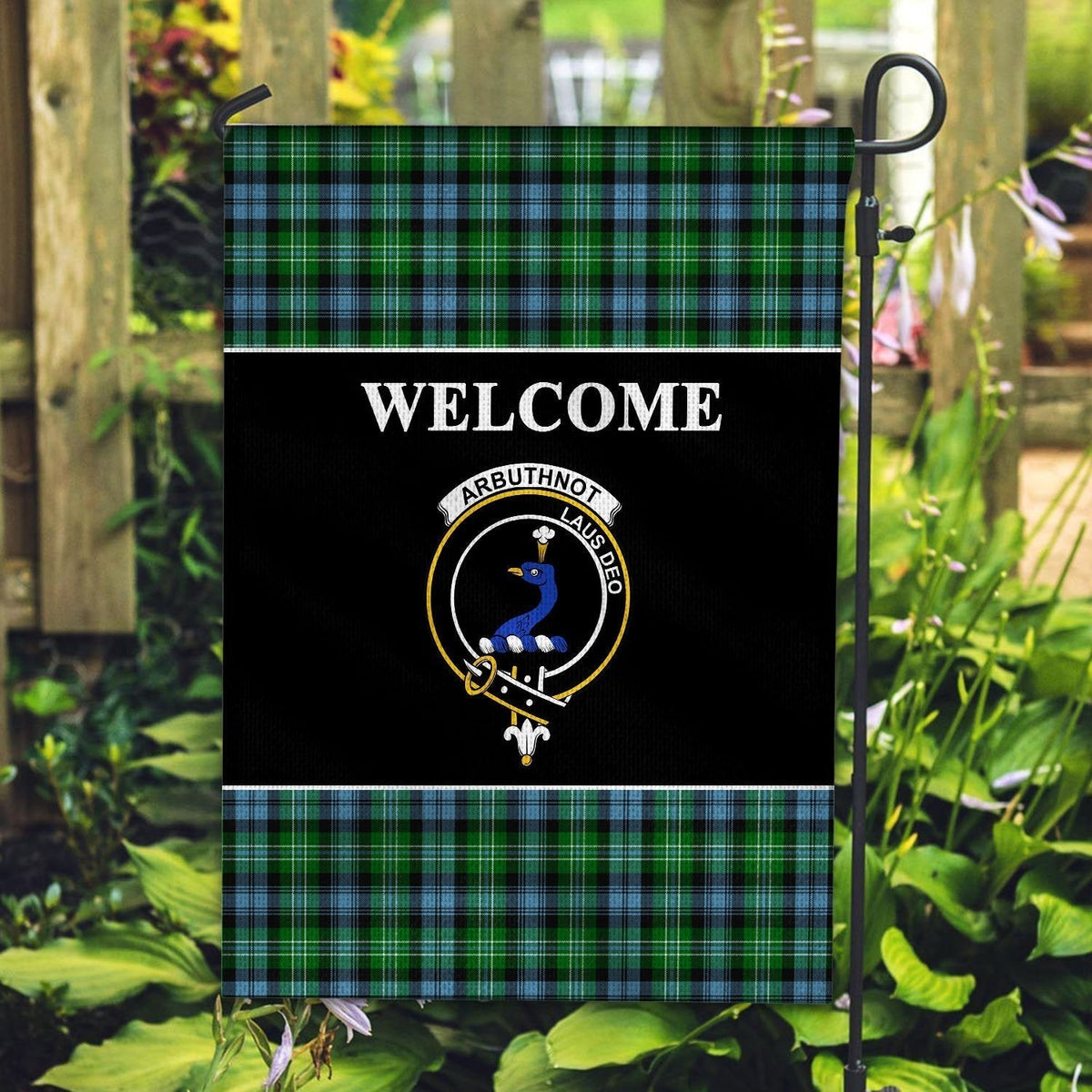 Clan Arbuthnot Tartan Crest Black Garden Flag JH92 Clan Arbuthnot Tartan Today   