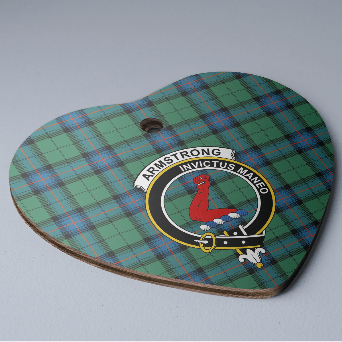 Clan Armstrong Ancient Tartan Crest Heart Ceramic Ornament TC94 Armstrong Ancient Tartan Tartan Christmas   