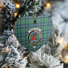 Clan Armstrong Ancient Tartan Crest Heart Ceramic Ornament TC94 Armstrong Ancient Tartan Tartan Christmas   