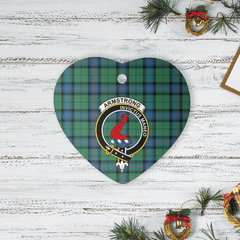 Clan Armstrong Ancient Tartan Crest Heart Ceramic Ornament TC94 Armstrong Ancient Tartan Tartan Christmas   