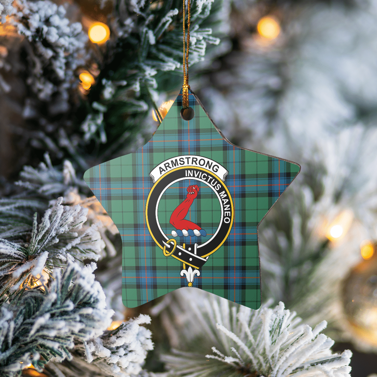 Clan Armstrong Ancient Tartan Crest Star Ceramic Ornament HX83 Armstrong Ancient Tartan Tartan Christmas   