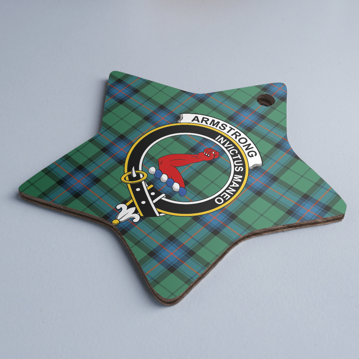 Clan Armstrong Ancient Tartan Crest Star Ceramic Ornament HX83 Armstrong Ancient Tartan Tartan Christmas   