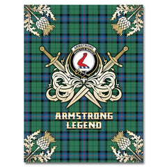 Clan Armstrong Ancient Tartan Gold Courage Symbol Blanket QP68 Clan Armstrong Tartan Today   