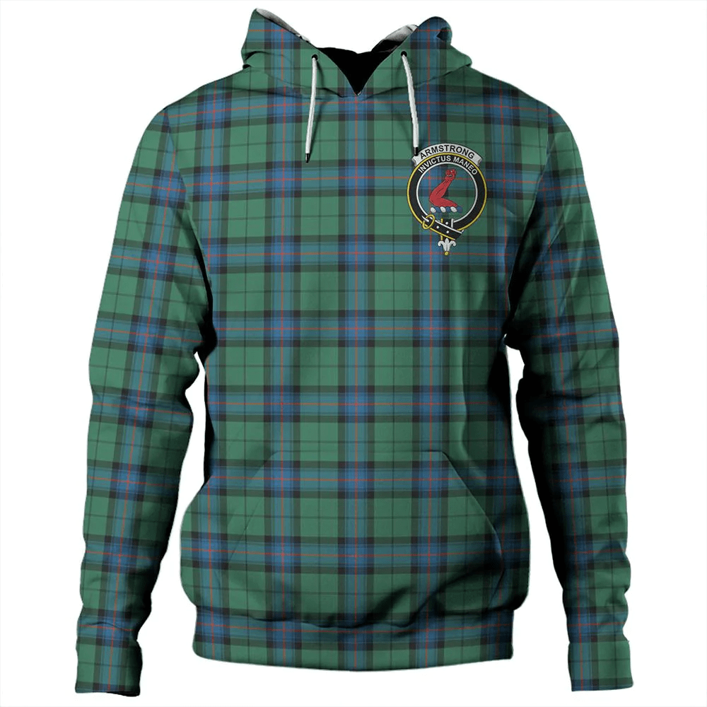 Clan Armstrong Ancient Tartan Hoodie Crest KCBOUMPR-1 Armstrong Ancient Tartan Hoodies   