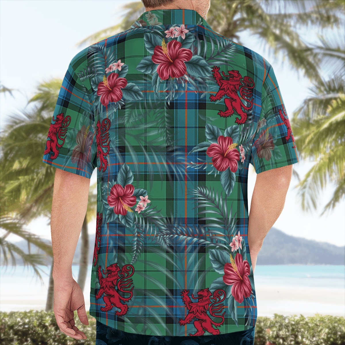 Clan Armstrong Ancient Tartan Scottish Lion Hawaiian Shirt QE75 Armstrong Ancient Tartan Tartan Hawaii Shirt   