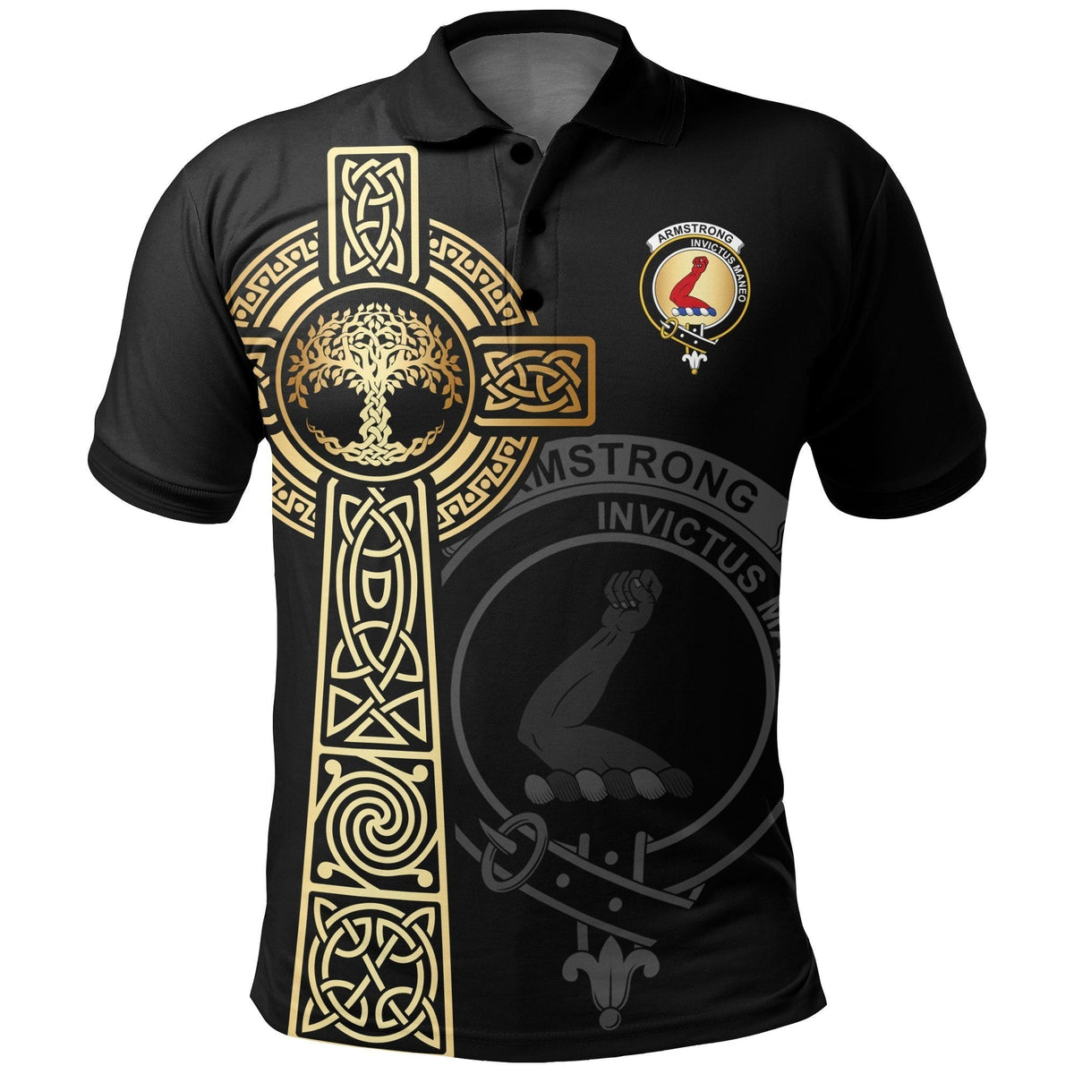 Clan Armstrong Clan Unisex Polo Shirt - Celtic Tree Of Life SW92 Armstrong Tartan Tartan Polo   