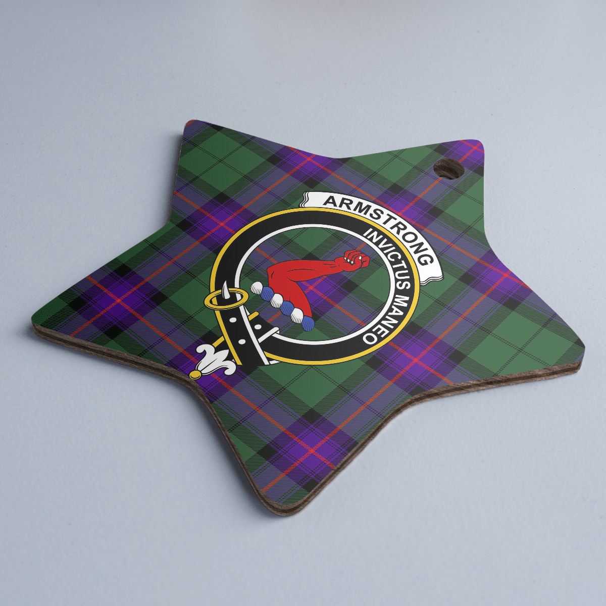 Clan Armstrong Modern Tartan Crest Star Ceramic Ornament XS63 Armstrong Modern Tartan Tartan Christmas   