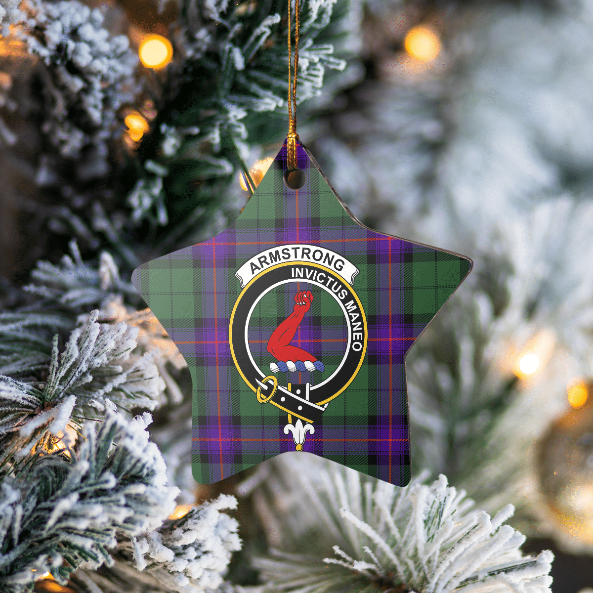 Clan Armstrong Modern Tartan Crest Star Ceramic Ornament XS63 Armstrong Modern Tartan Tartan Christmas   