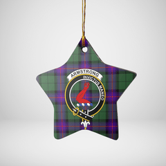 Clan Armstrong Modern Tartan Crest Star Ceramic Ornament XS63 Armstrong Modern Tartan Tartan Christmas   