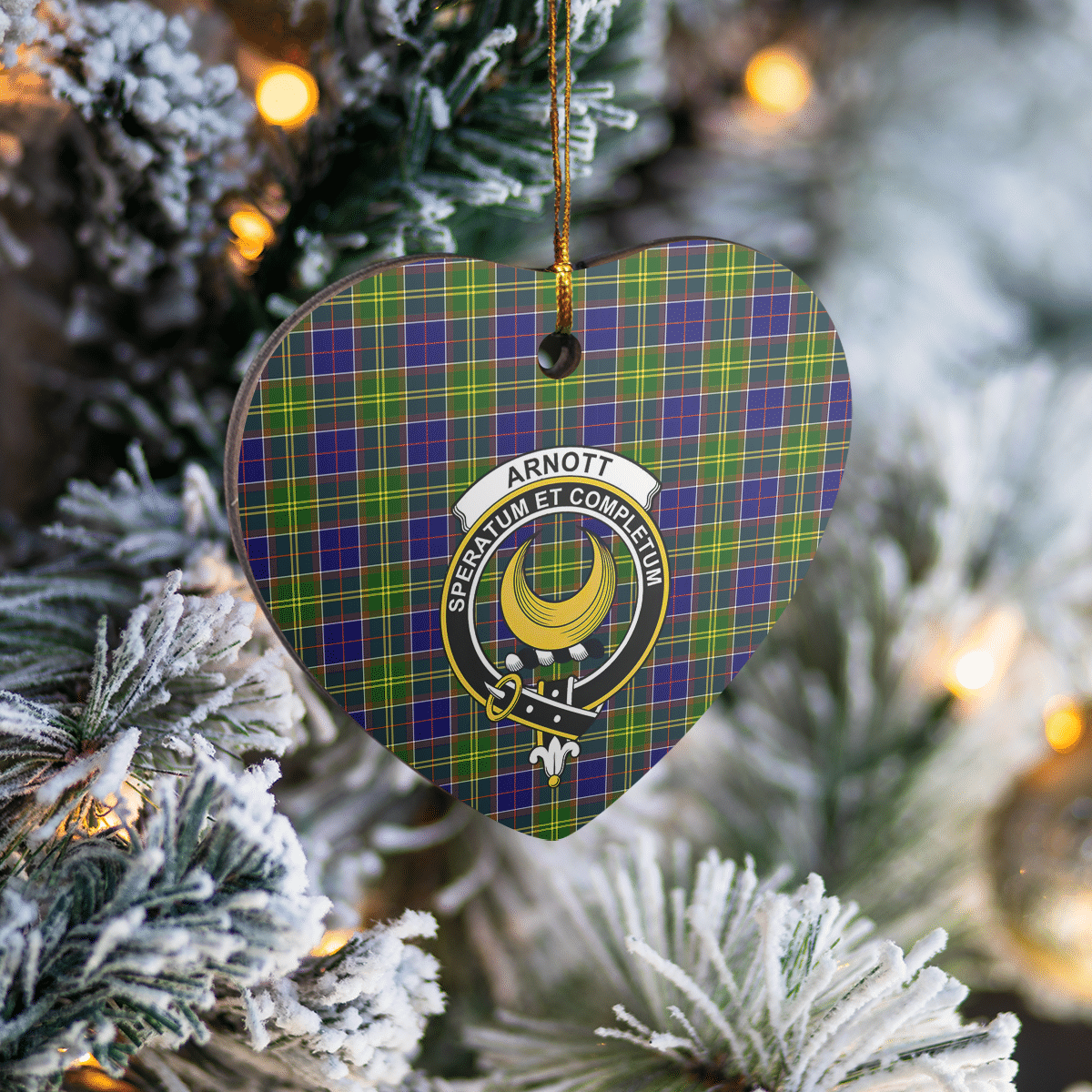 Clan Arnott Tartan Crest Heart Ceramic Ornament DZ29 Arnott Tartan Tartan Christmas   