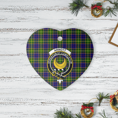 Clan Arnott Tartan Crest Heart Ceramic Ornament DZ29 Arnott Tartan Tartan Christmas   