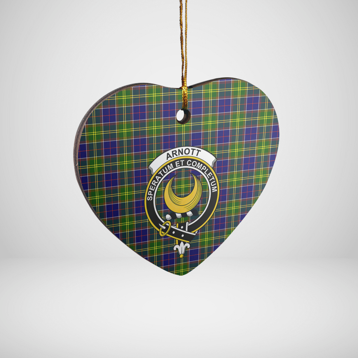 Clan Arnott Tartan Crest Heart Ceramic Ornament DZ29 Arnott Tartan Tartan Christmas   