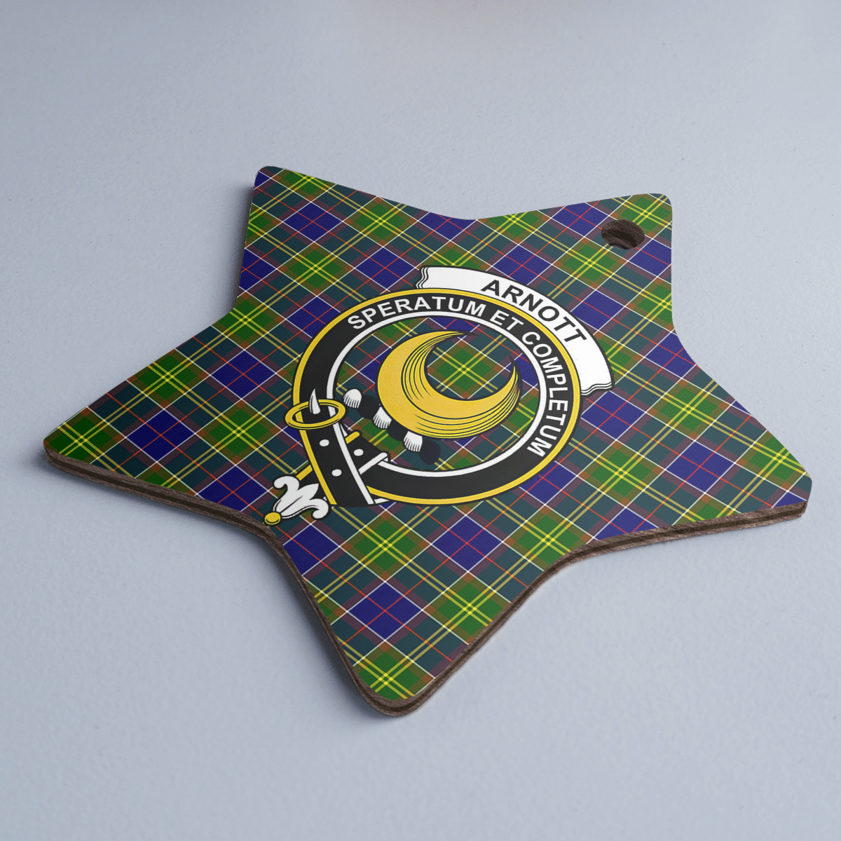 Clan Arnott Tartan Crest Star Ceramic Ornament NT25 Arnott Tartan Tartan Christmas   