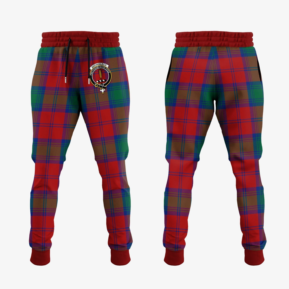 Clan Auchinleck Tartan Crest Jogger Sweatpants KO91 Clan Auchinleck Tartan Today   