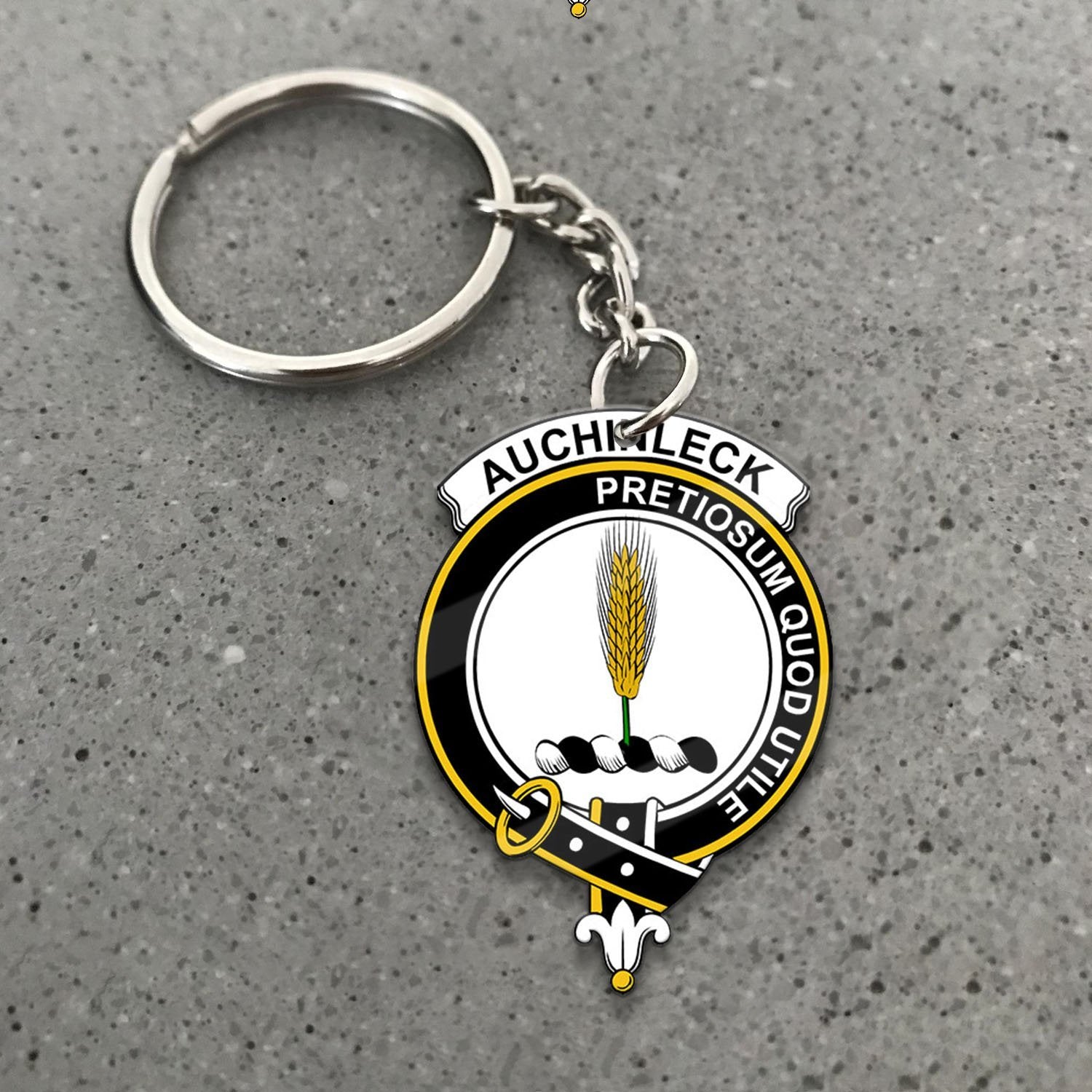 Clan Auchinleck Tartan Crest Keychain LX36 Clan Auchinleck Tartan Today   