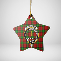 Clan Auchinleck Tartan Crest Star Ceramic Ornament AE47 Auchinleck Tartan Tartan Christmas   