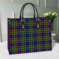 Clan Ayrshire District Tartan Leather Bag FK62 Clan Ayrshire Tartan Today   