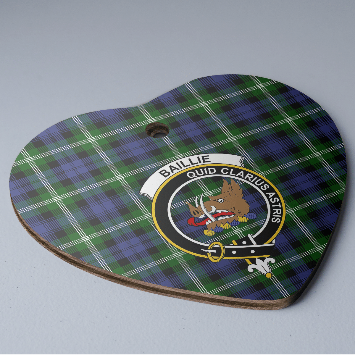 Clan Baillie Modern Tartan Crest Heart Ceramic Ornament DJ76 Baillie Modern Tartan Tartan Christmas   