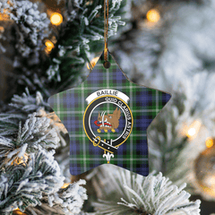 Clan Baillie Modern Tartan Crest Star Ceramic Ornament CR44 Baillie Modern Tartan Tartan Christmas   