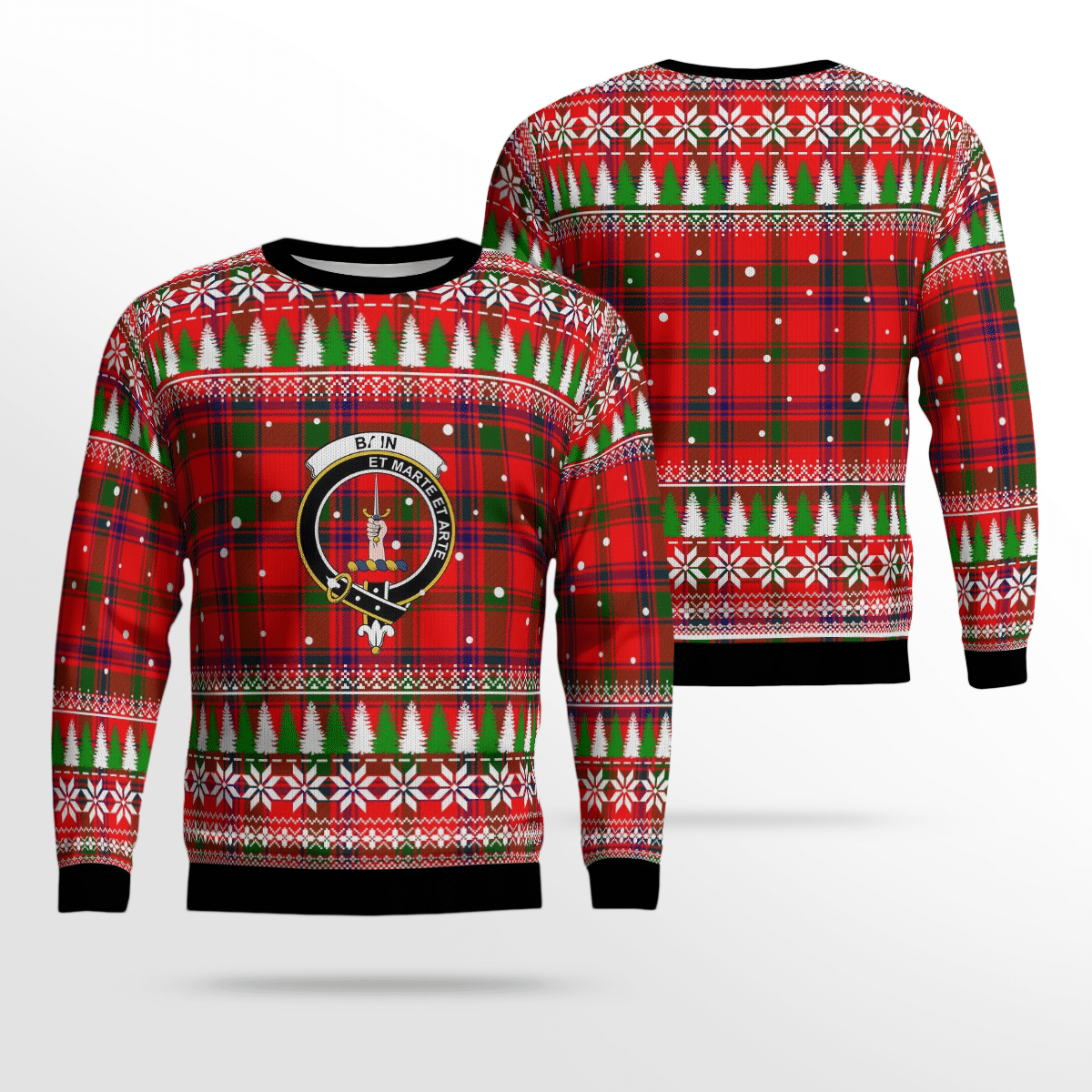 Clan Bain Crest Tartan Christmas Ugly Sweater ZC21 Bain Crest Tartan Tartan Ugly Sweater   