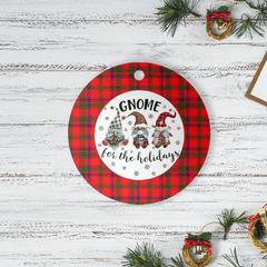 Clan Bain Tartan Gnome Round Ceramic Ornament MX50 Bain Tartan Tartan Christmas   