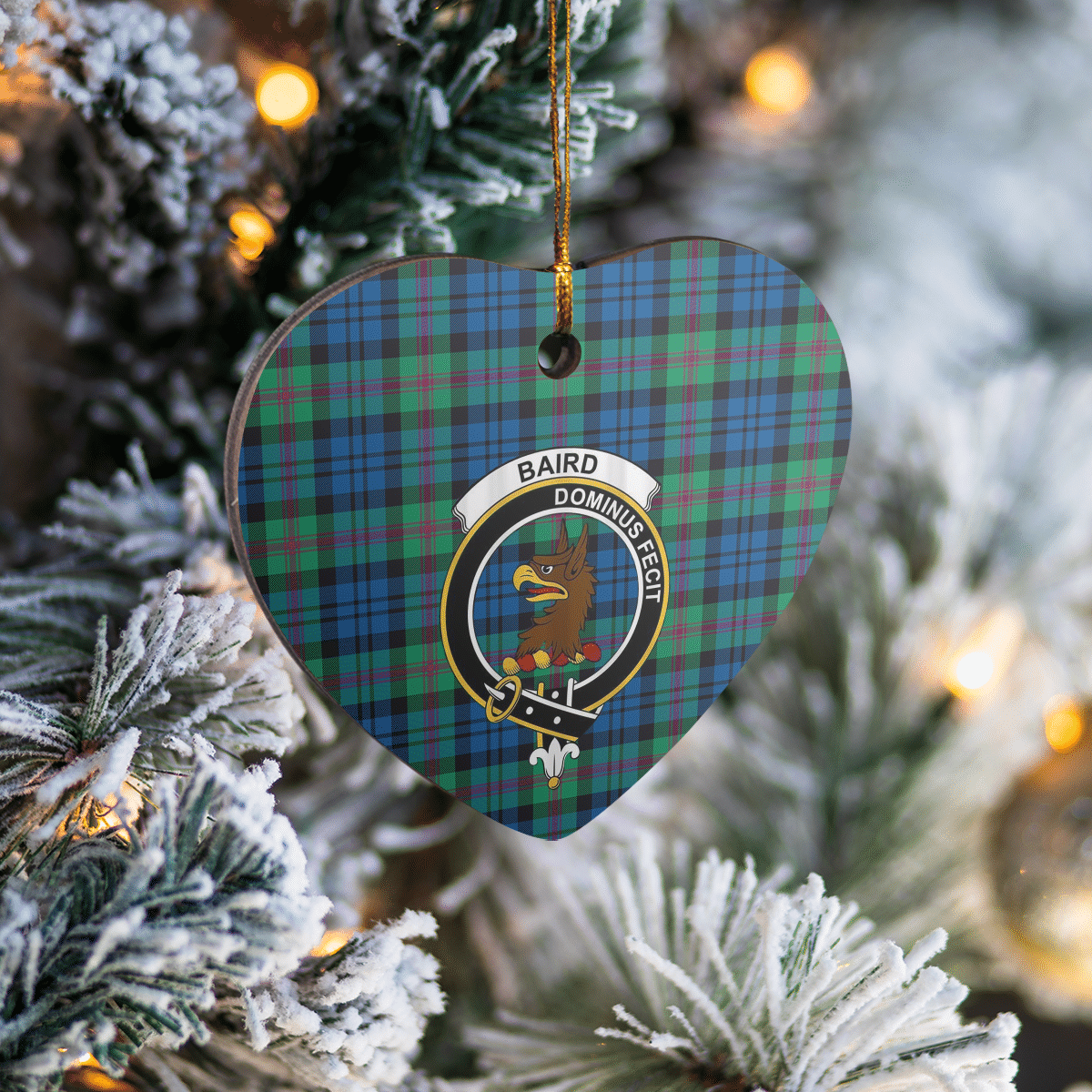 Clan Baird Ancient Tartan Crest Heart Ceramic Ornament UQ11 Baird Ancient Tartan Tartan Christmas   