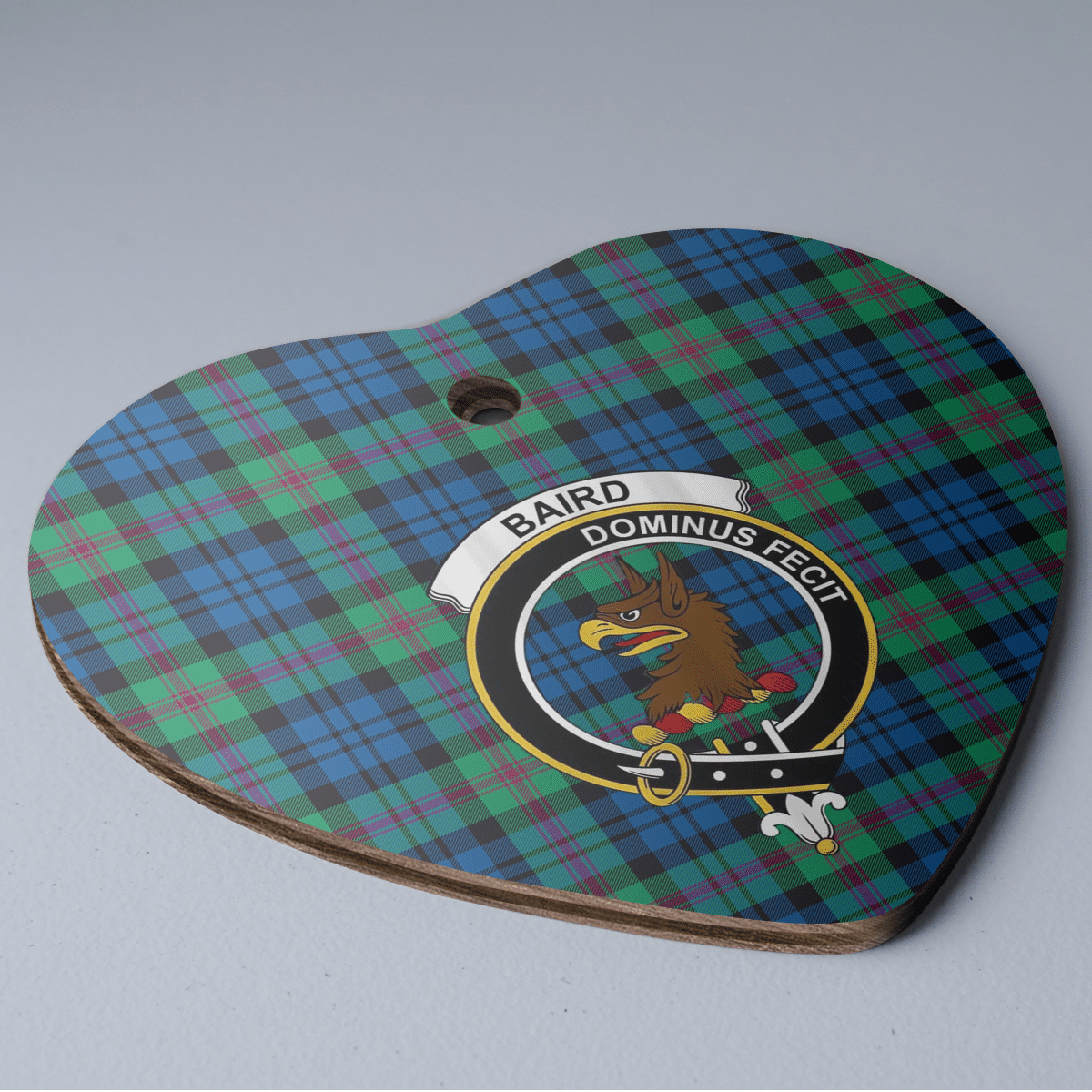 Clan Baird Ancient Tartan Crest Heart Ceramic Ornament UQ11 Baird Ancient Tartan Tartan Christmas   