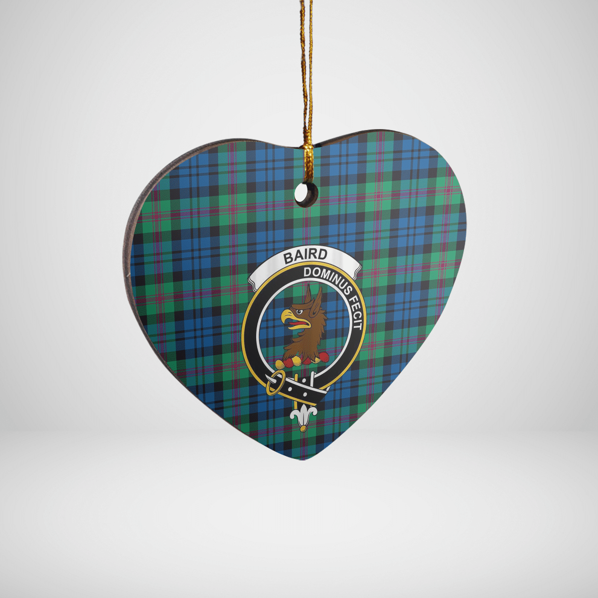 Clan Baird Ancient Tartan Crest Heart Ceramic Ornament UQ11 Baird Ancient Tartan Tartan Christmas   