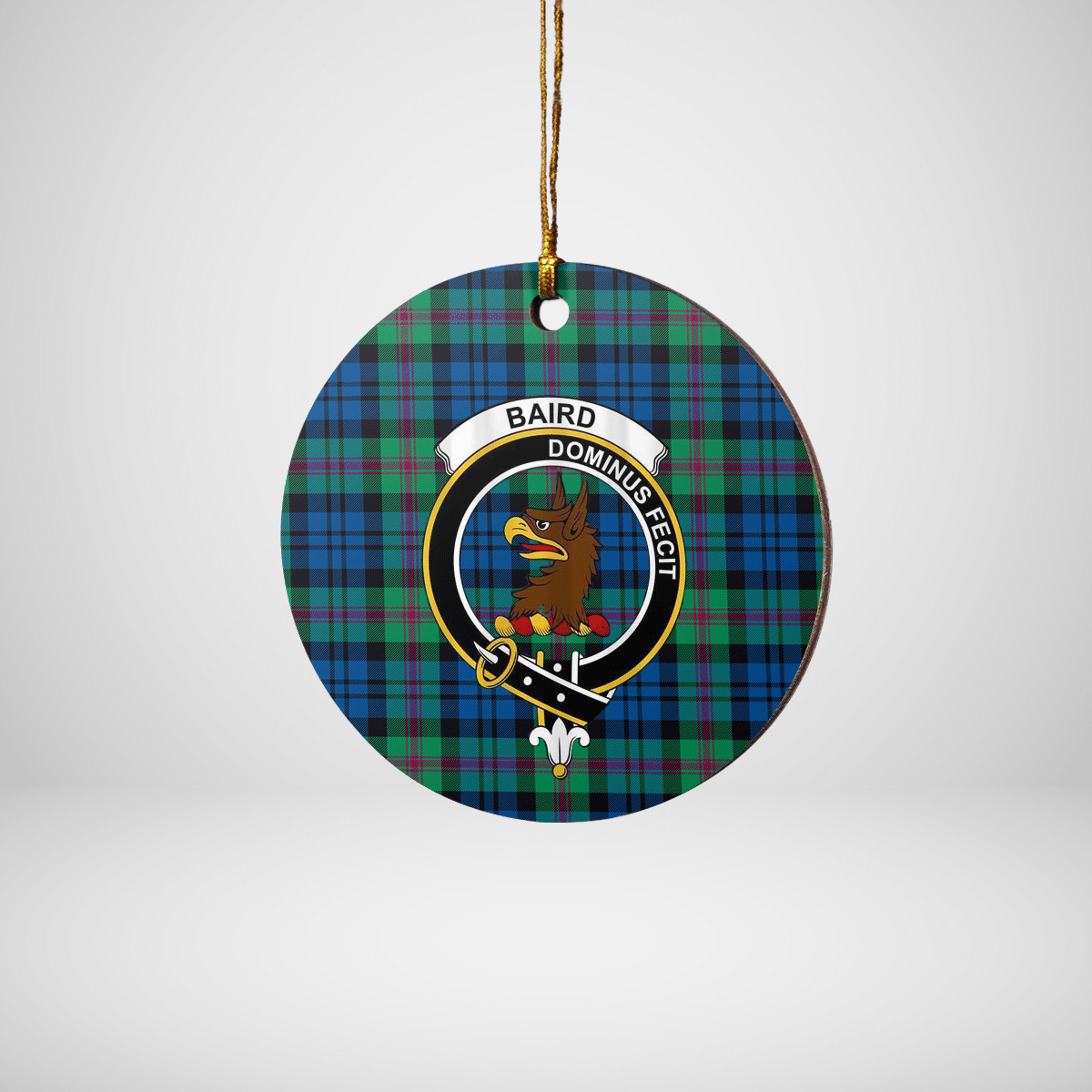 Clan Baird Ancient Tartan Crest Round Ceramic Ornament KT36 Baird Ancient Tartan Tartan Christmas   