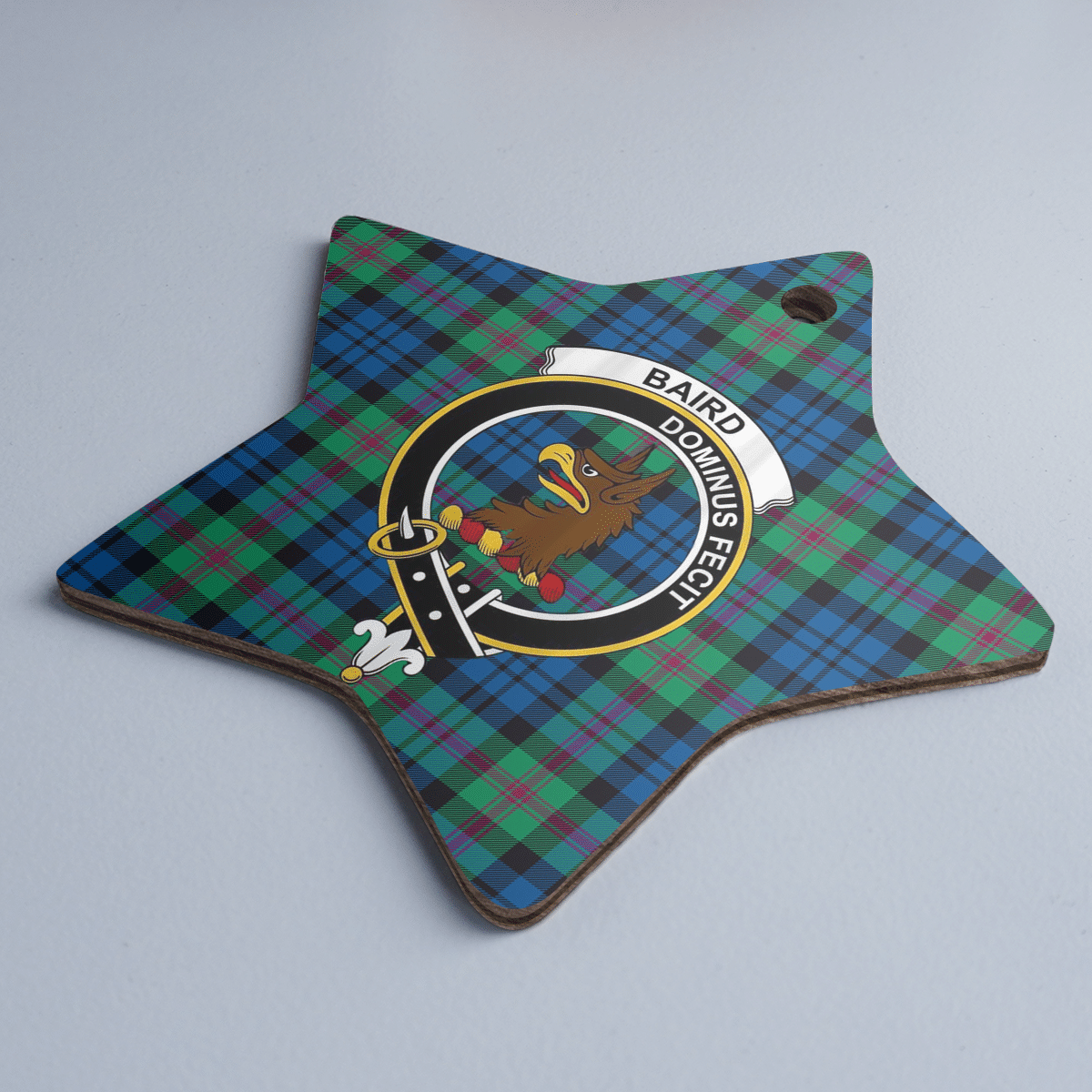 Clan Baird Ancient Tartan Crest Star Ceramic Ornament ZK17 Baird Ancient Tartan Tartan Christmas   