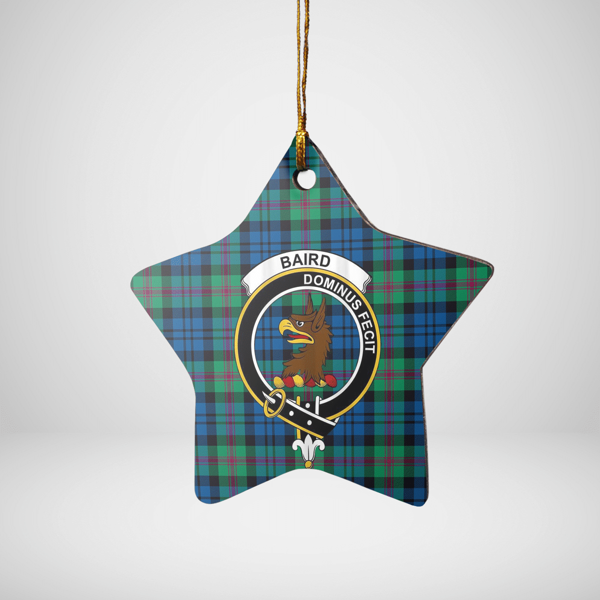 Clan Baird Ancient Tartan Crest Star Ceramic Ornament ZK17 Baird Ancient Tartan Tartan Christmas   