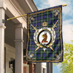 Clan Baird Modern Tartan Crest Garden Flag  - Celtic Thistle  HG65 Clan Baird Tartan Today   