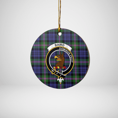 Clan Baird Modern Tartan Crest Round Ceramic Ornament EP26 Baird Modern Tartan Tartan Christmas   