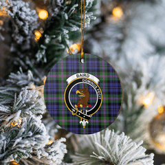 Clan Baird Modern Tartan Crest Round Ceramic Ornament EP26 Baird Modern Tartan Tartan Christmas   