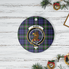 Clan Baird Modern Tartan Crest Round Ceramic Ornament EP26 Baird Modern Tartan Tartan Christmas   