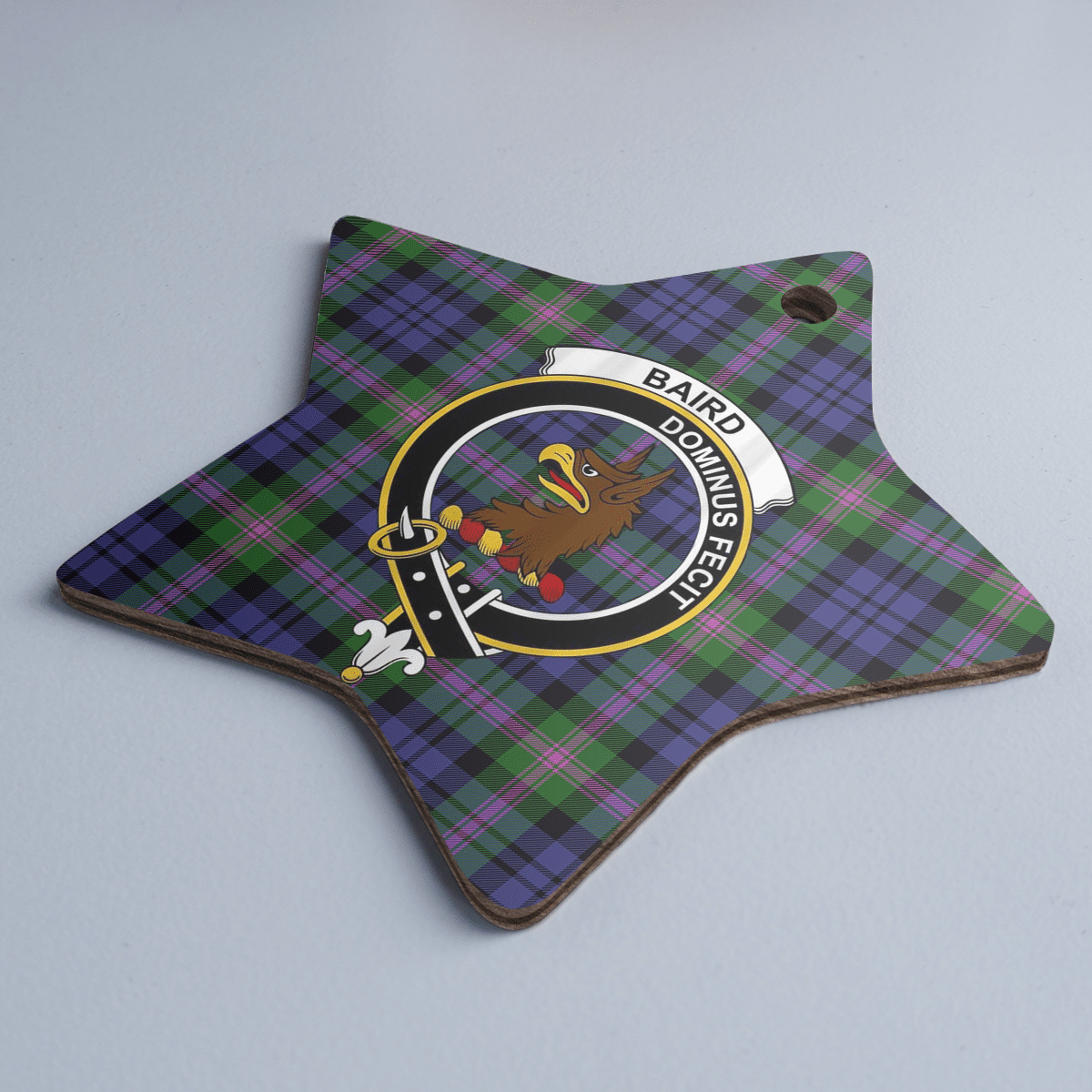 Clan Baird Modern Tartan Crest Star Ceramic Ornament DY32 Baird Modern Tartan Tartan Christmas   