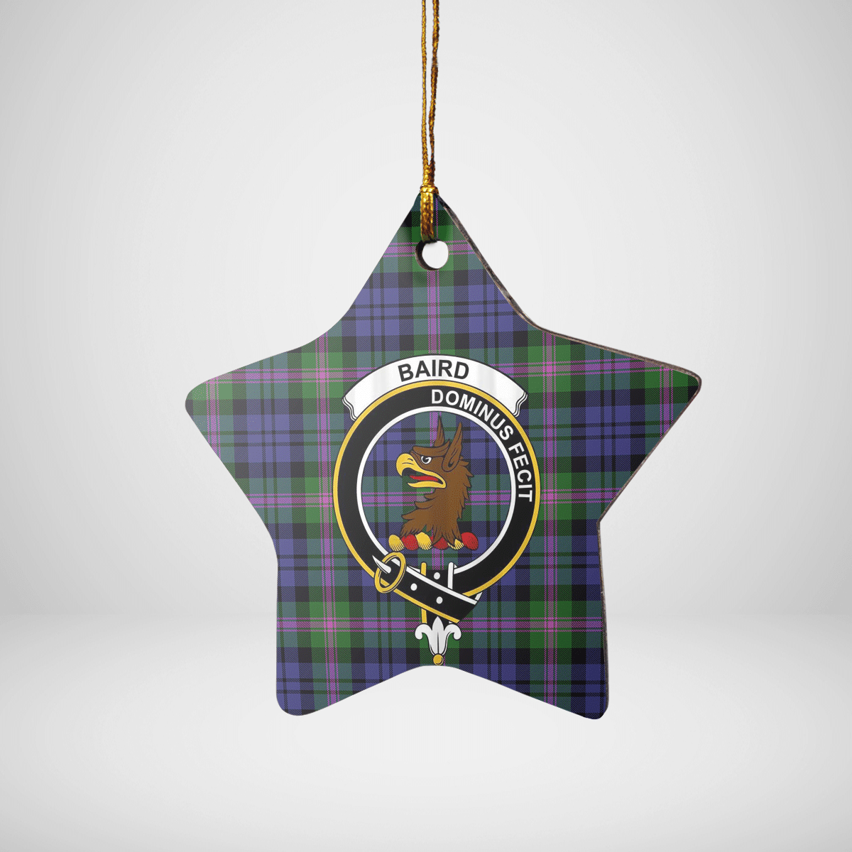 Clan Baird Modern Tartan Crest Star Ceramic Ornament DY32 Baird Modern Tartan Tartan Christmas   