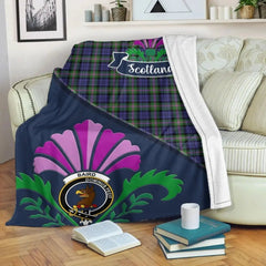 Clan Baird Tartan Crest Premium Blanket Thistle Style VR43 Clan Baird Tartan Today   