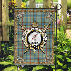 Clan Balfour Blue Tartan Crest Garden Flag  - Celtic Thistle  XU63 Clan Balfour Tartan Today   