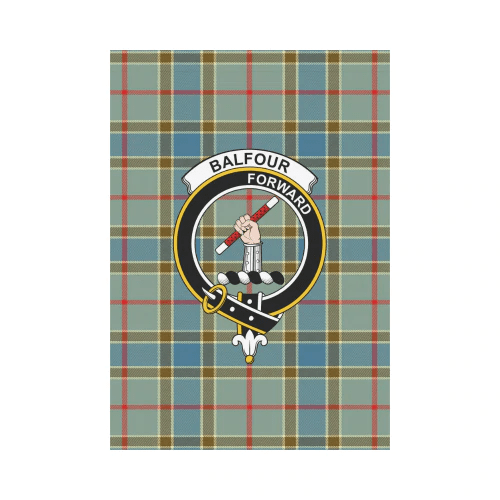 Clan Balfour Blue Tartan Crest Garden Flag JI80 Clan Balfour Tartan Today   