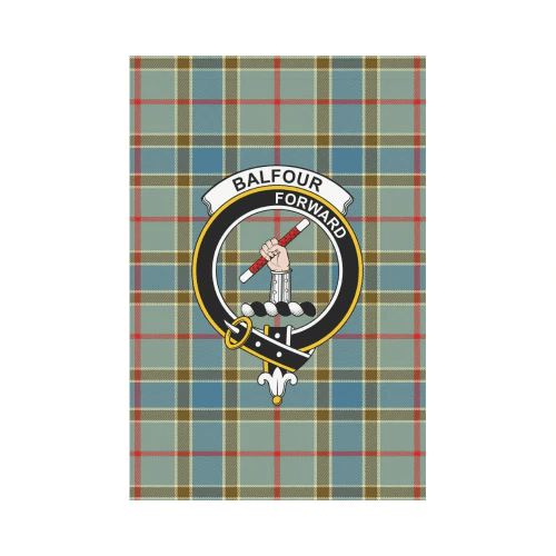 Clan Balfour Blue Tartan Crest Garden Flag JI80 Clan Balfour Tartan Today   