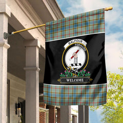 Clan Balfour Blue Tartan Crest Garden Flag  - Welcome  SR91 Clan Balfour Tartan Today   