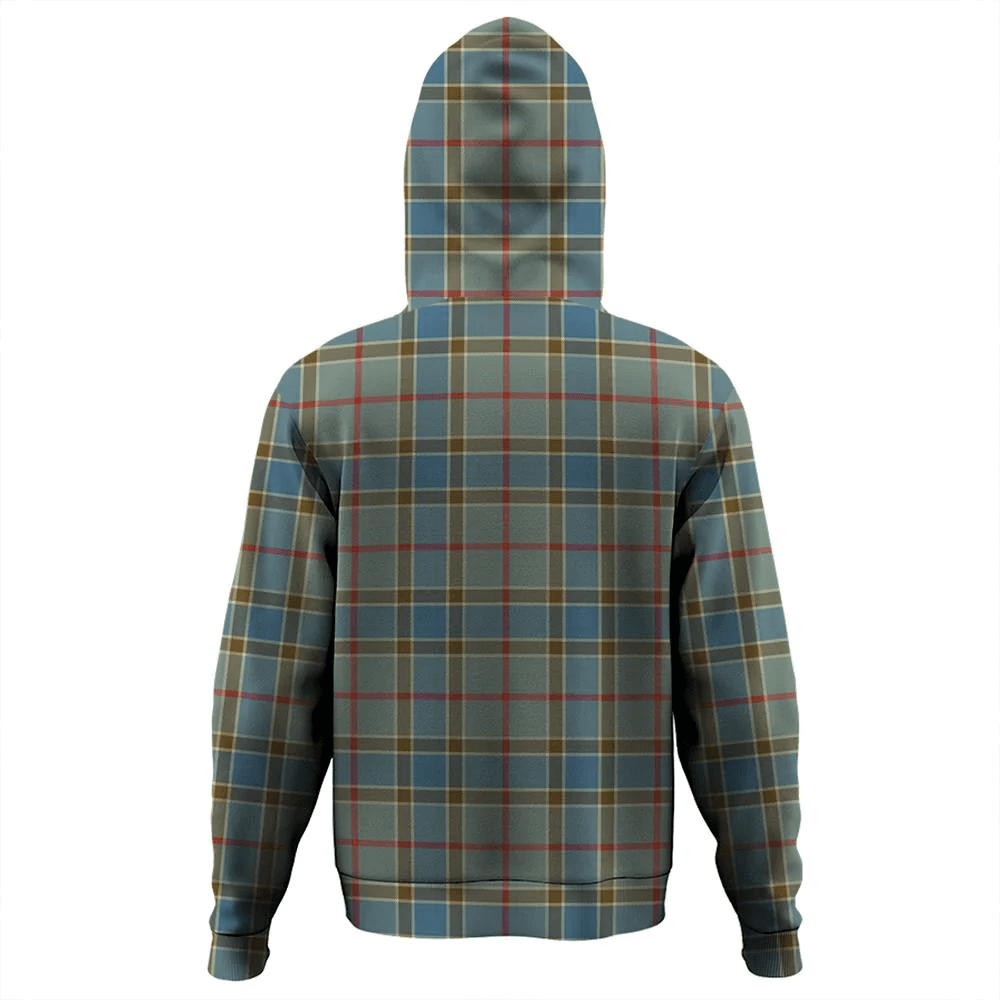 Clan Balfour Blue Tartan Hoodie Crest UKB1EQ68-1 Balfour Blue Tartan Hoodies   