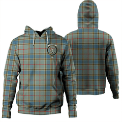 Clan Balfour Blue Tartan Hoodie Crest UKB1EQ68-1 Balfour Blue Tartan Hoodies   